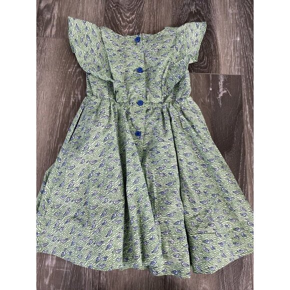 Bijou Sauvage Green Bird Dress Size 5 - Picture 3 of 4